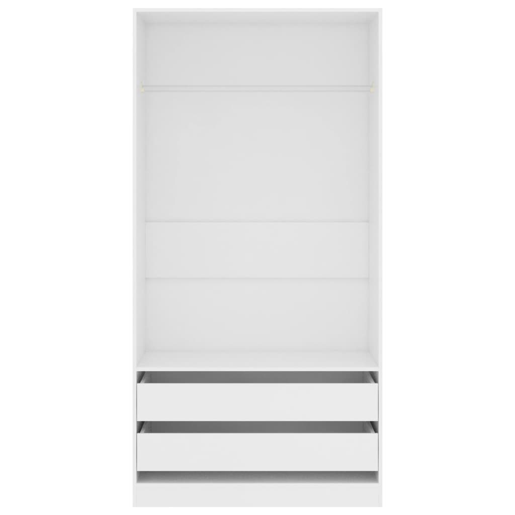 White wardrobe 100x50x200 cm Engineered wood