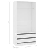 White wardrobe 100x50x200 cm Engineered wood