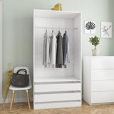 White wardrobe 100x50x200 cm Engineered wood