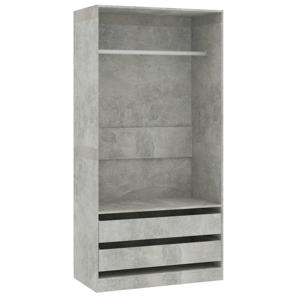 Garde-robe Gris béton 100x50x200 cm Bois d'ingénierie