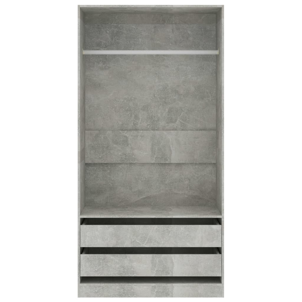 Garde-robe Gris béton 100x50x200 cm Bois d'ingénierie