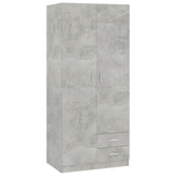 Concrete Grey Wardrobe 80x52x180 cm Chipboard