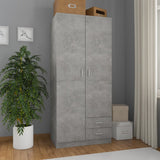 Concrete Grey Wardrobe 80x52x180 cm Chipboard