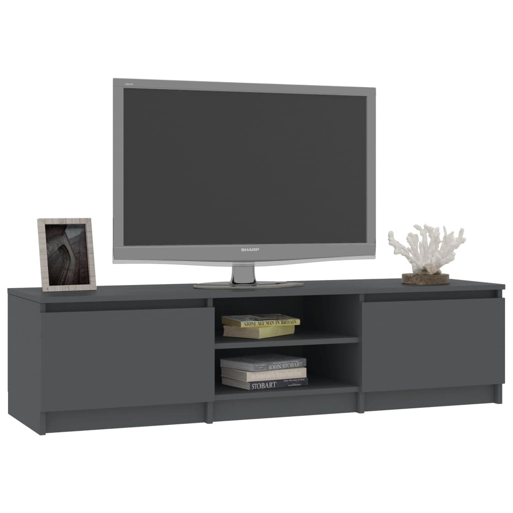 Meuble TV Gris 140x40x35,5 cm Bois d'ingénierie