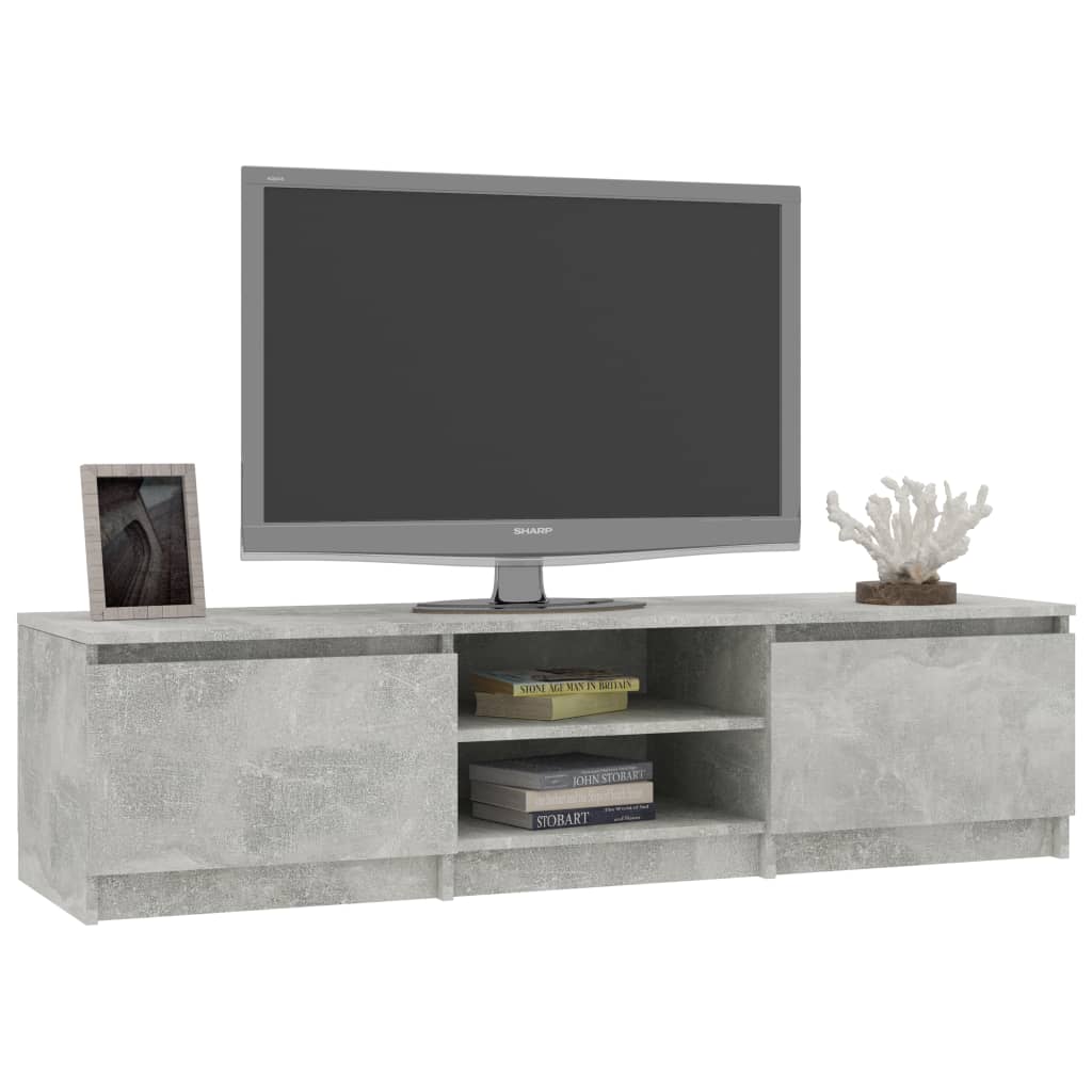 Meuble TV Gris béton 140x40x35,5 cm Bois d'ingénierie