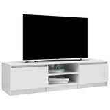 Meuble TV blanc brillant 140x40x35,5 cm bois d'ingénierie