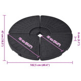 4 pcs Black Fan Shaped Parasol Base