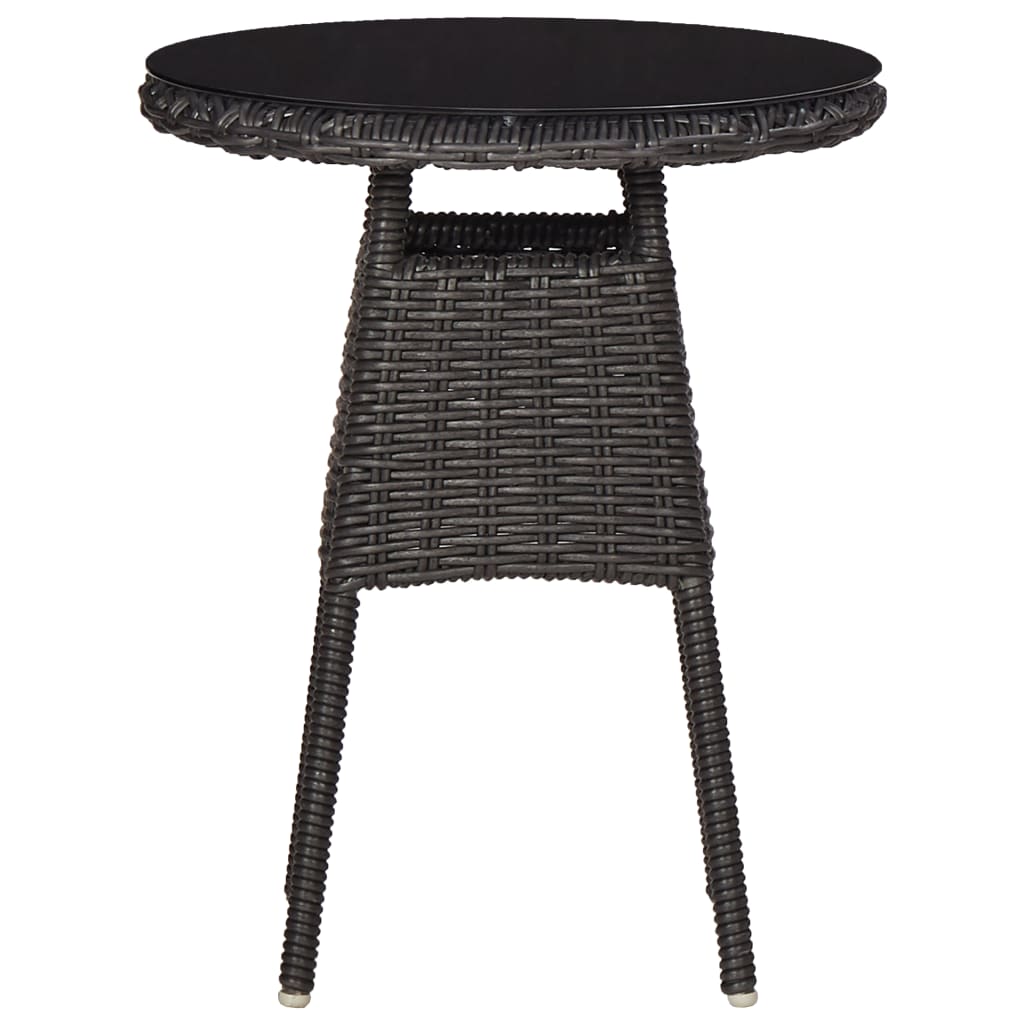 Mobilier de bistro 3 pcs avec coussins Résine tressée Noir