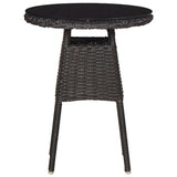 Mobilier de bistro 3 pcs avec coussins Résine tressée Noir