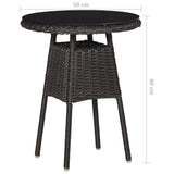 Mobilier de bistro 3 pcs avec coussins Résine tressée Noir