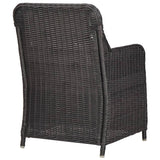 Mobilier de bistro 3 pcs avec coussins Résine tressée Noir