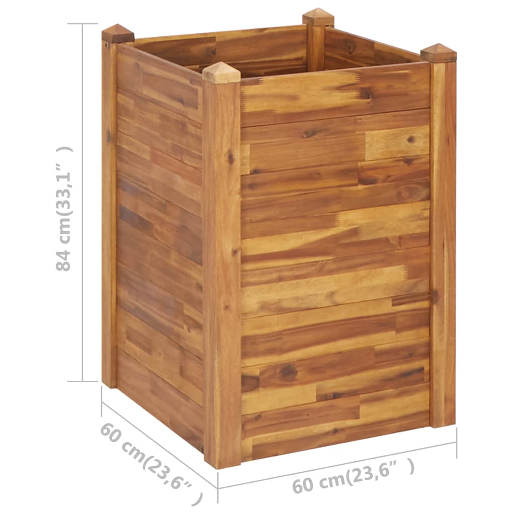 Lit surélevé de jardin 60x60x84 cm Bois massif d'acacia