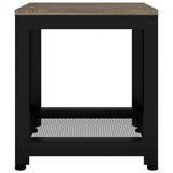 Table d'appoint Gris et noir 40x40x45 cm MDF et fer