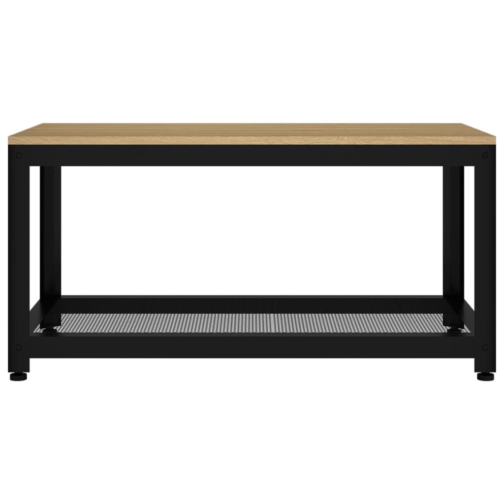 Table basse Marron clair et noir 90x45x45 cm MDF et fer