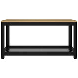 Table basse Marron clair et noir 90x45x45 cm MDF et fer