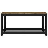 Table basse Marron foncé et noir 90x45x45 cm MDF et fer