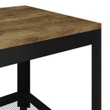 Table basse Marron foncé et noir 90x45x45 cm MDF et fer