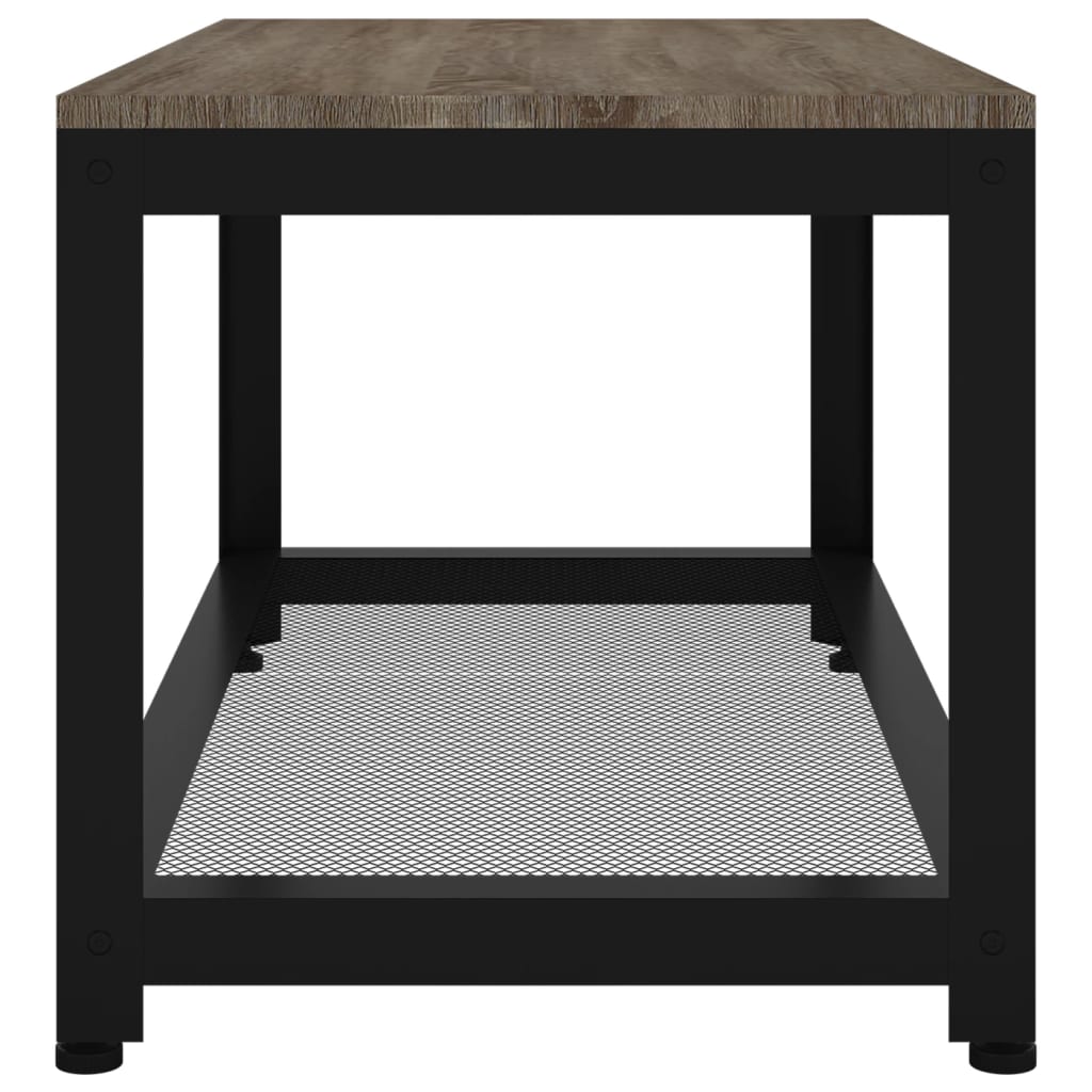 Table basse Gris et noir 90x45x45 cm MDF et fer