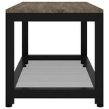 Table basse Gris et noir 90x45x45 cm MDF et fer