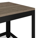 Table basse Gris et noir 90x45x45 cm MDF et fer