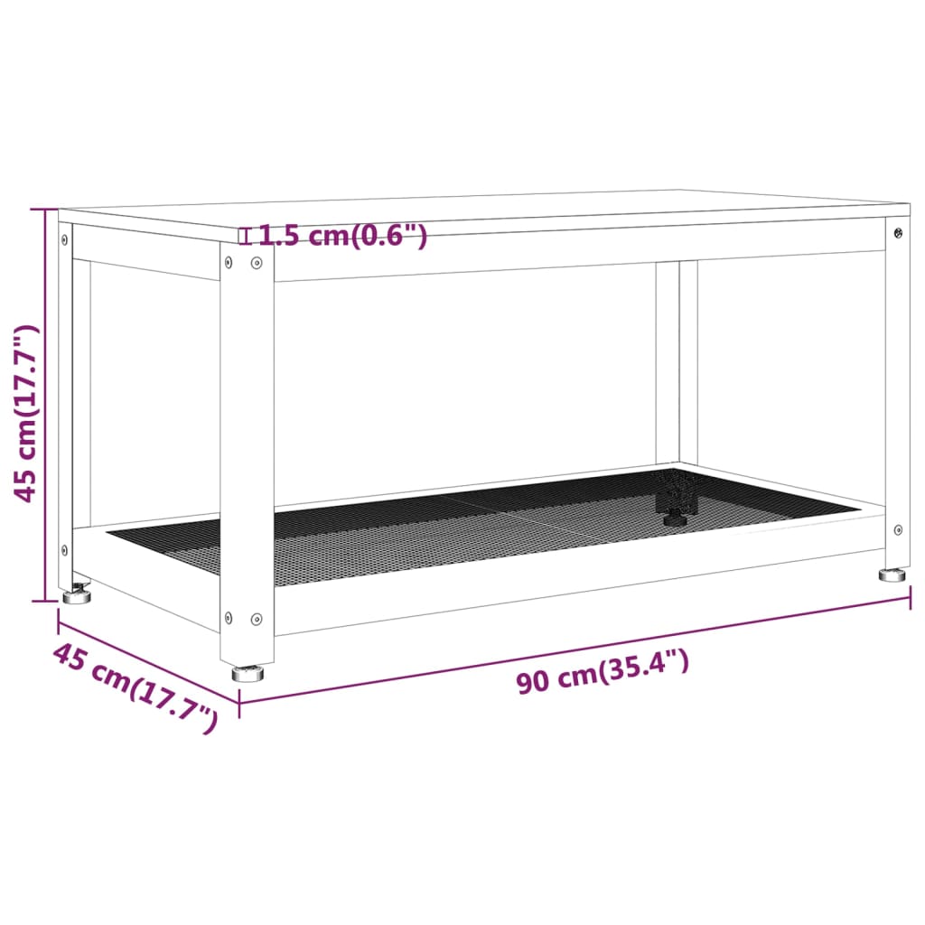 Table basse Gris et noir 90x45x45 cm MDF et fer