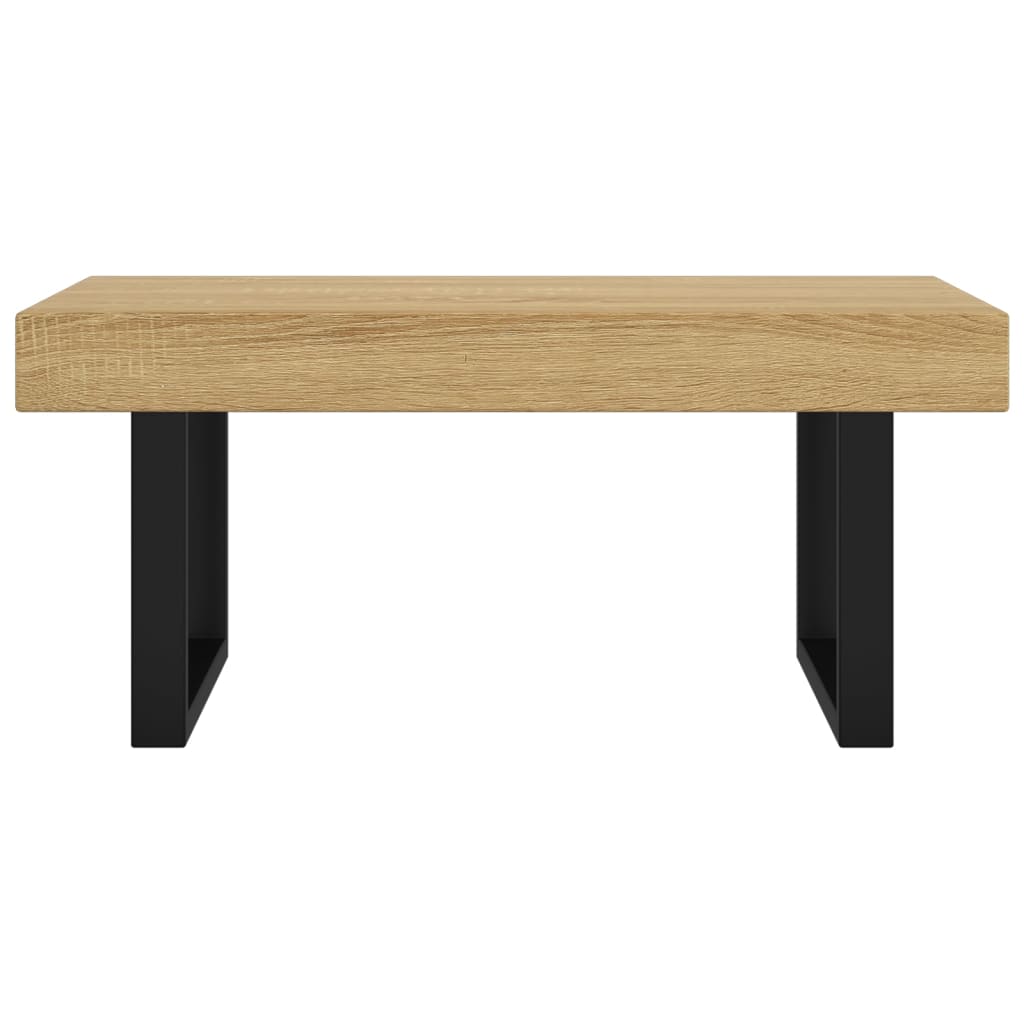 Table basse Marron clair et noir 90x45x40 cm MDF et fer