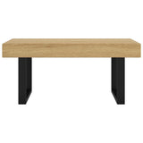 Table basse Marron clair et noir 90x45x40 cm MDF et fer