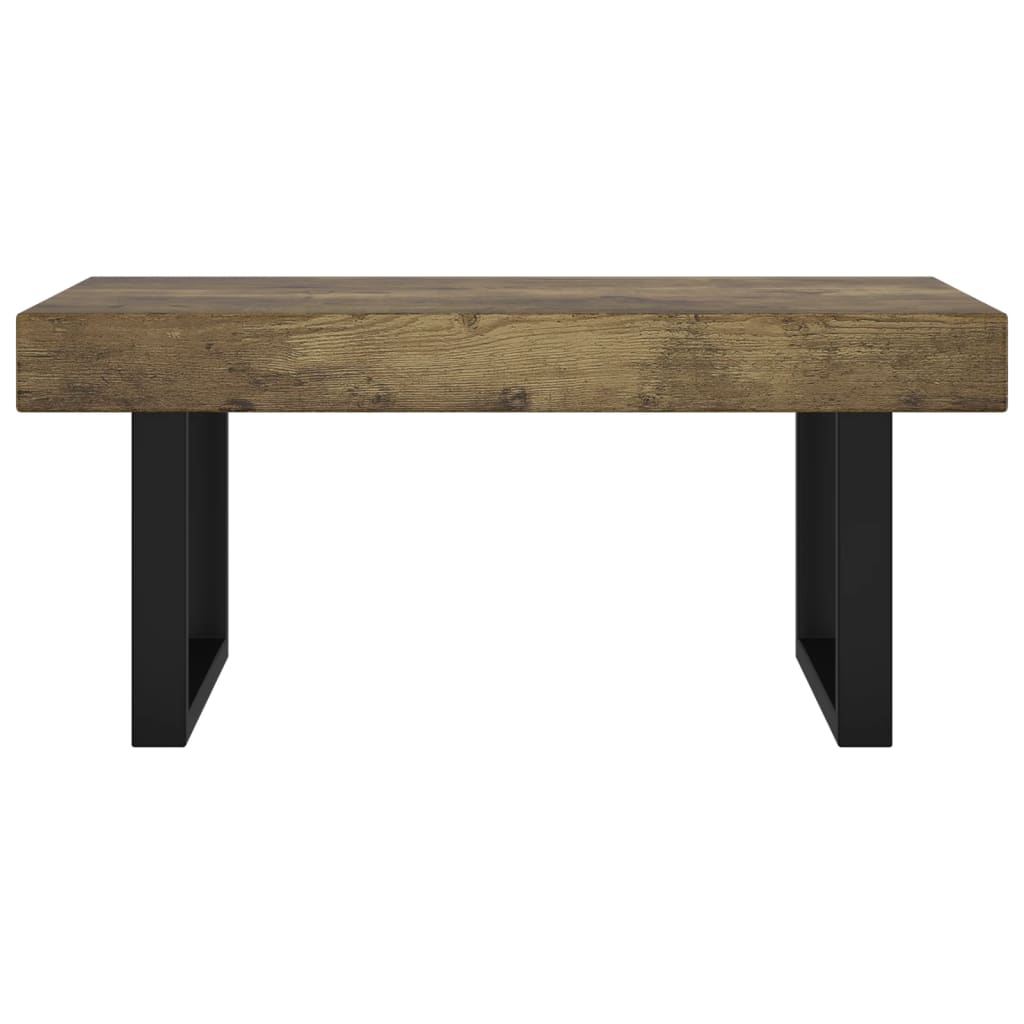 Table basse Marron foncé et noir 90x45x40 cm MDF et fer