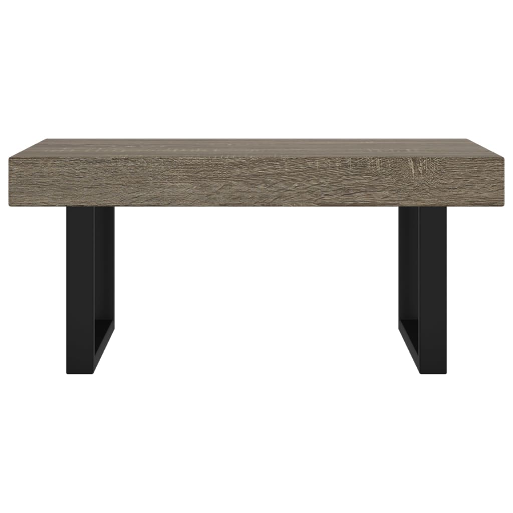 Table basse Gris et noir 90x45x40 cm MDF et fer