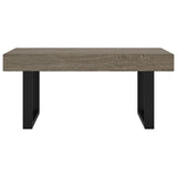 Table basse Gris et noir 90x45x40 cm MDF et fer