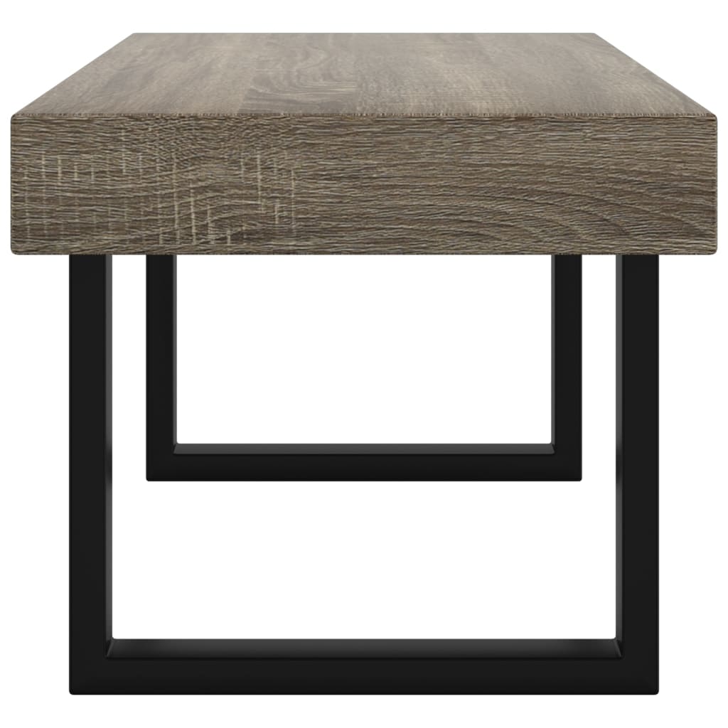 Table basse Gris et noir 90x45x40 cm MDF et fer