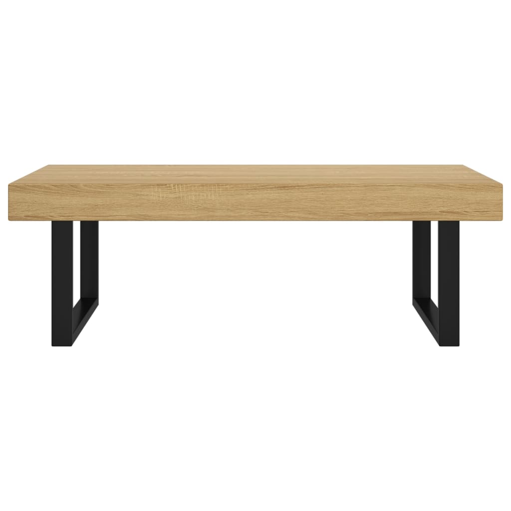 Table basse Marron clair et noir 120x60x40 cm MDF et fer