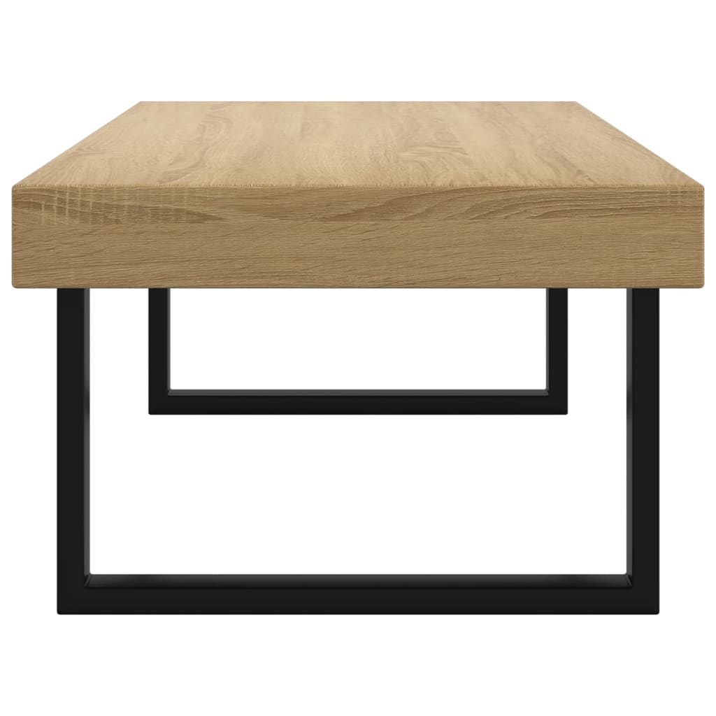 Table basse Marron clair et noir 120x60x40 cm MDF et fer