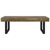 Table basse Marron foncé et noir 120x60x40 cm MDF et fer