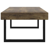 Table basse Marron foncé et noir 120x60x40 cm MDF et fer