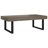 Table basse Gris et noir 120x60x40 cm MDF et fer