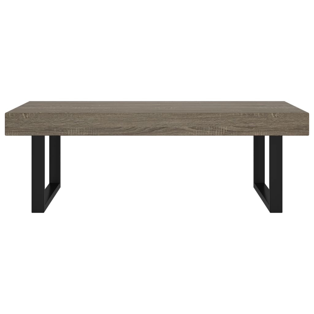 Table basse Gris et noir 120x60x40 cm MDF et fer