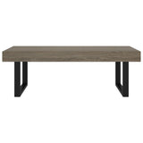 Table basse Gris et noir 120x60x40 cm MDF et fer