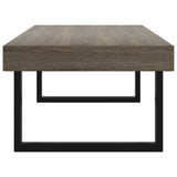 Table basse Gris et noir 120x60x40 cm MDF et fer