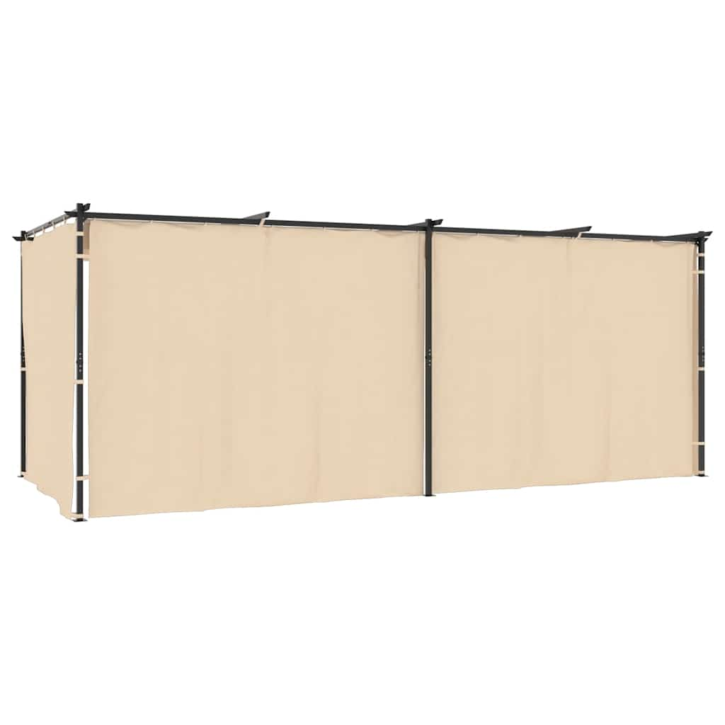 Tonnelle avec rideaux 3x6 m Crème Acier