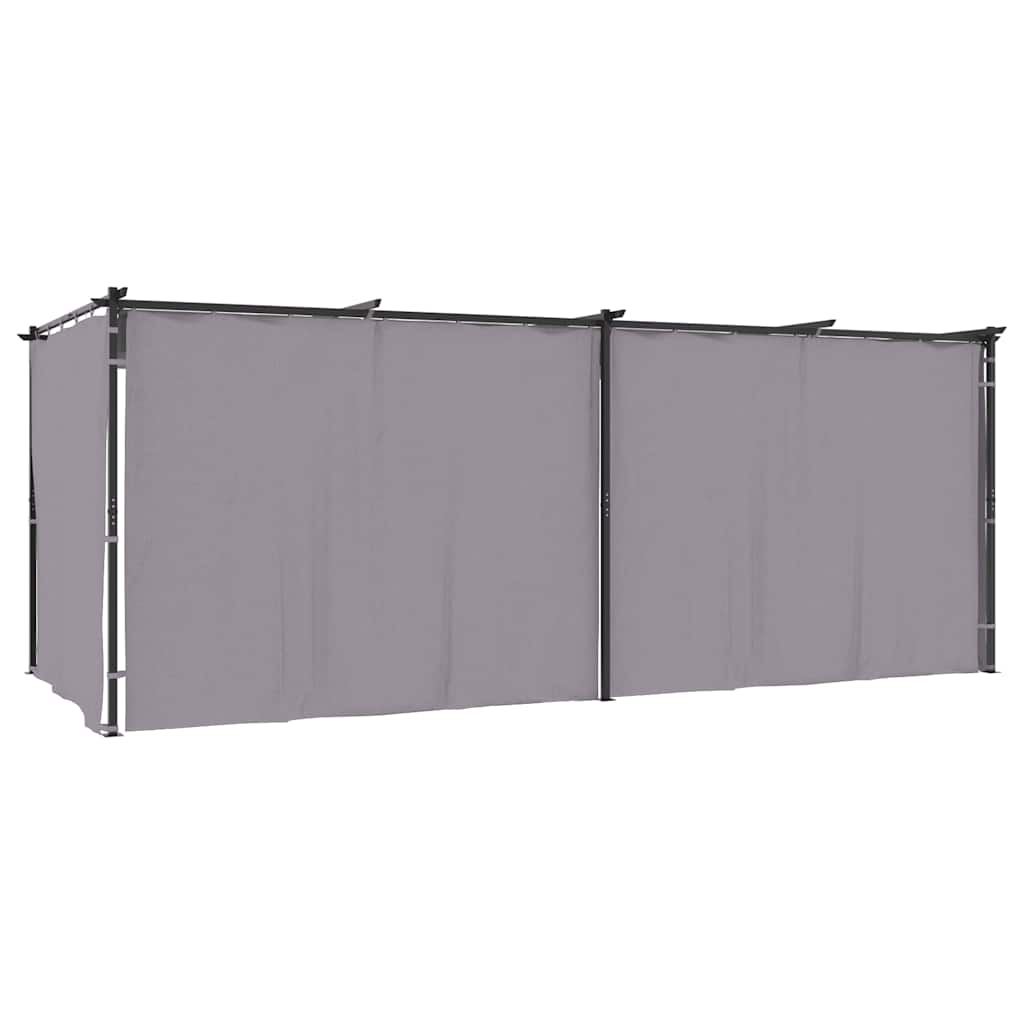 Tonnelle avec rideaux 3x6 m Anthracite Acier