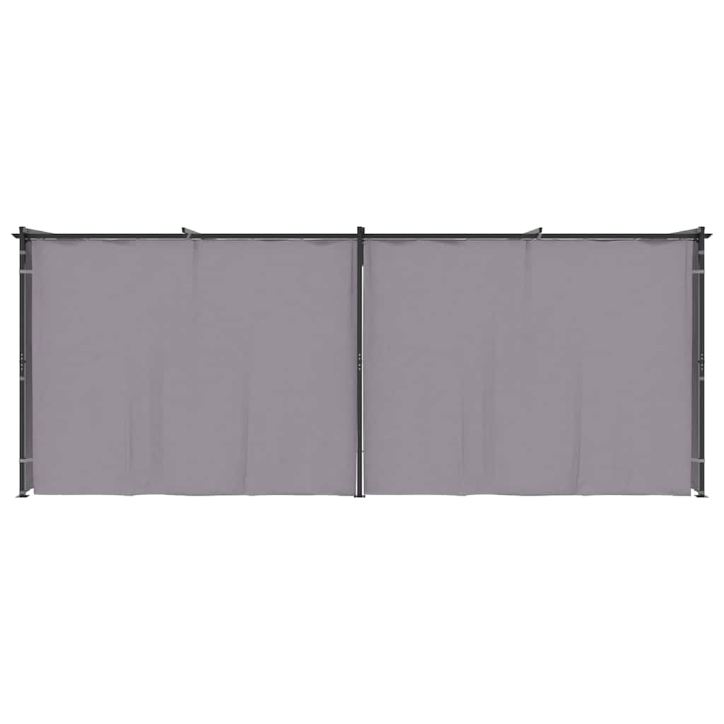 Tonnelle avec rideaux 3x6 m Anthracite Acier