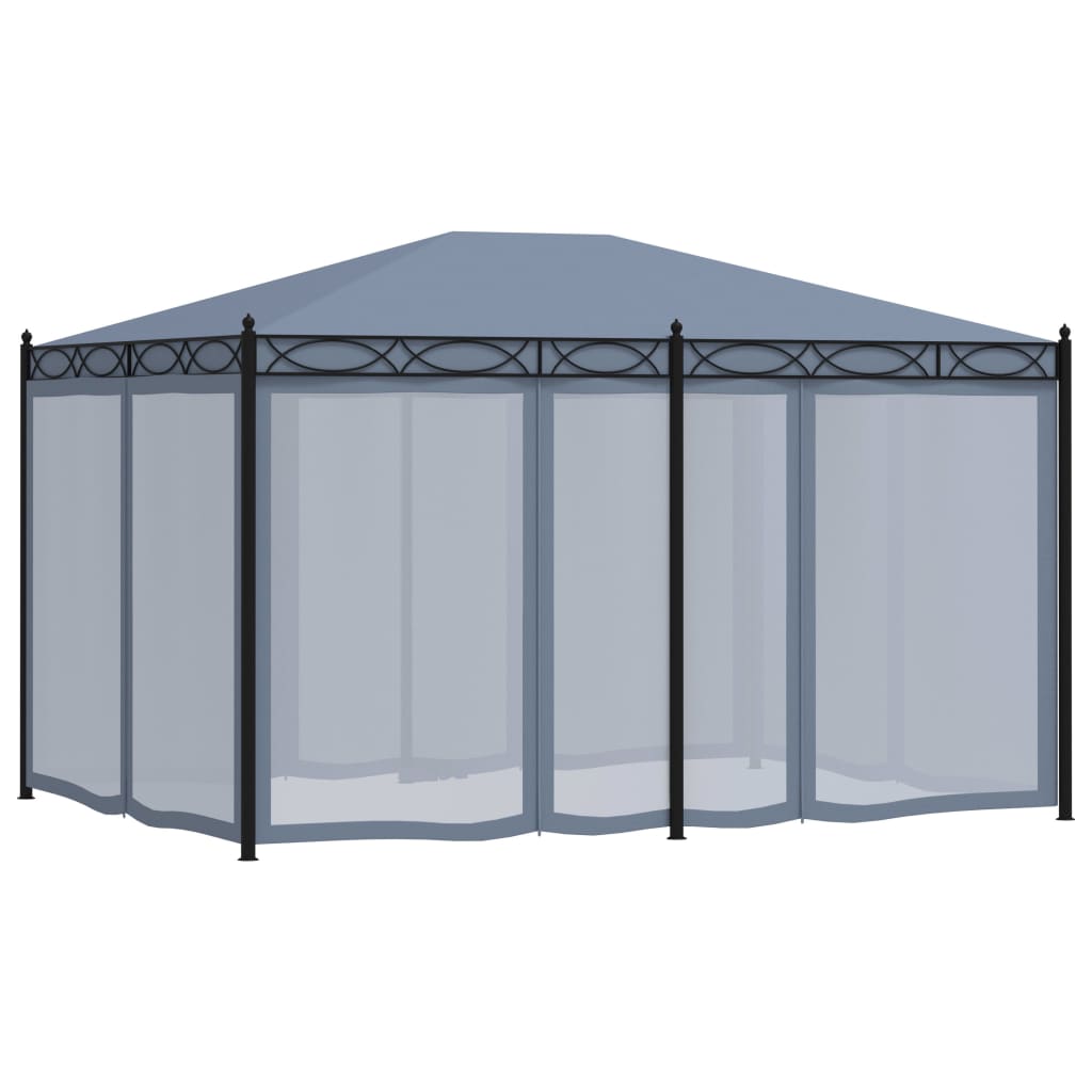 Tonnelle avec moustiquaire 3x4 m Anthracite Acier