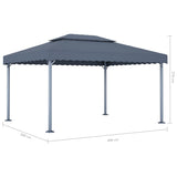 Pavillon 400x300 cm Anthrazit Aluminium