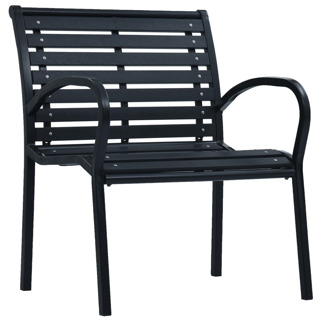 Chaises de jardin lot de 2 Noir Acier et WPC