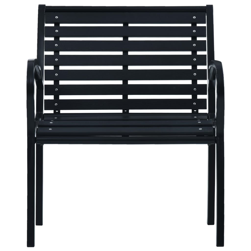 Chaises de jardin lot de 2 Noir Acier et WPC