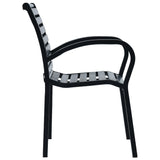 Chaises de jardin lot de 2 Noir Acier et WPC