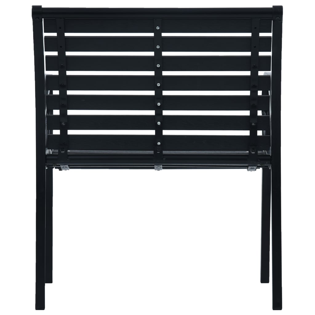 Chaises de jardin lot de 2 Noir Acier et WPC