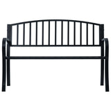 Banc de jardin 125 cm Noir Acier