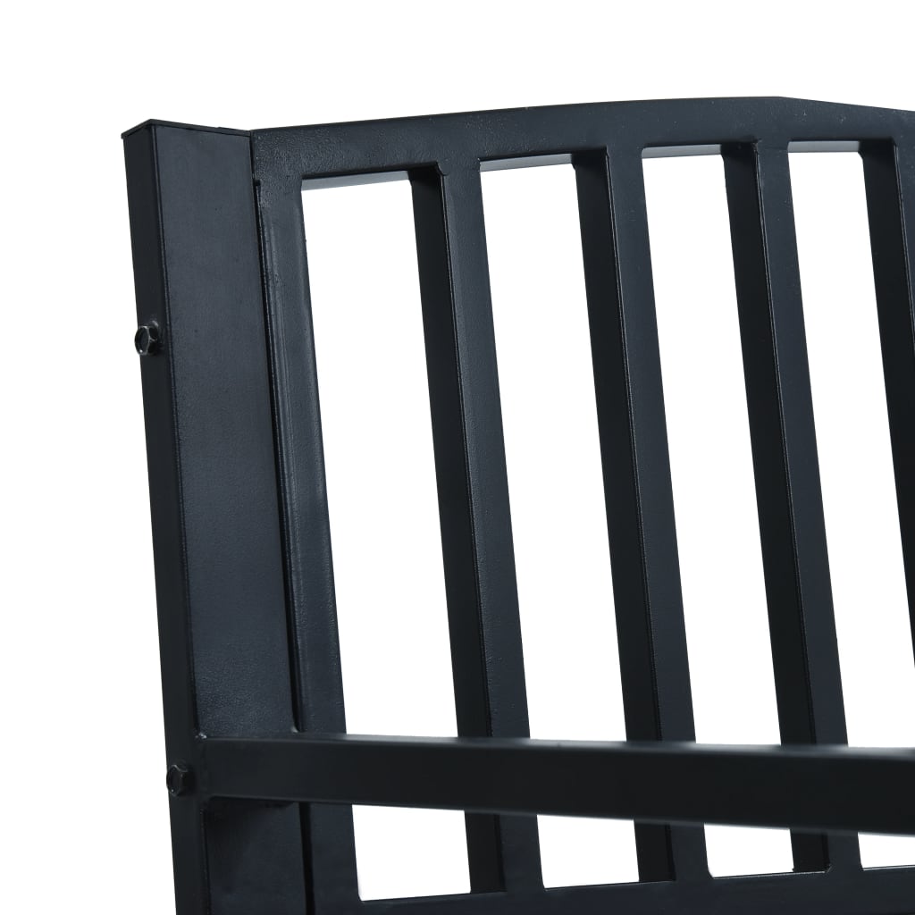 Banc de jardin 125 cm Noir Acier